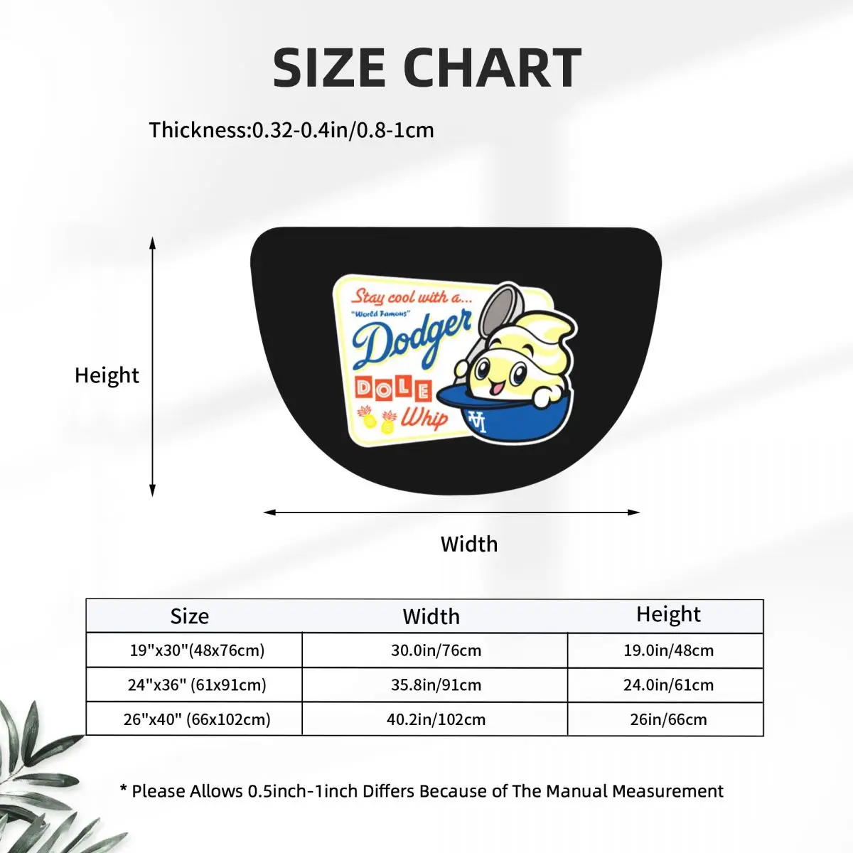World Famous Dodger Dole Whip Soft Flannel Half Round Doormat Non Slip Bathroom Mat Absorbent Floor Carpet for Living Room