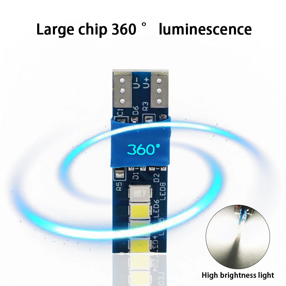 10pcs Canbus W5W T10 8smd 2835 자동 웨지 라이트 독서 램프 No ... - 2