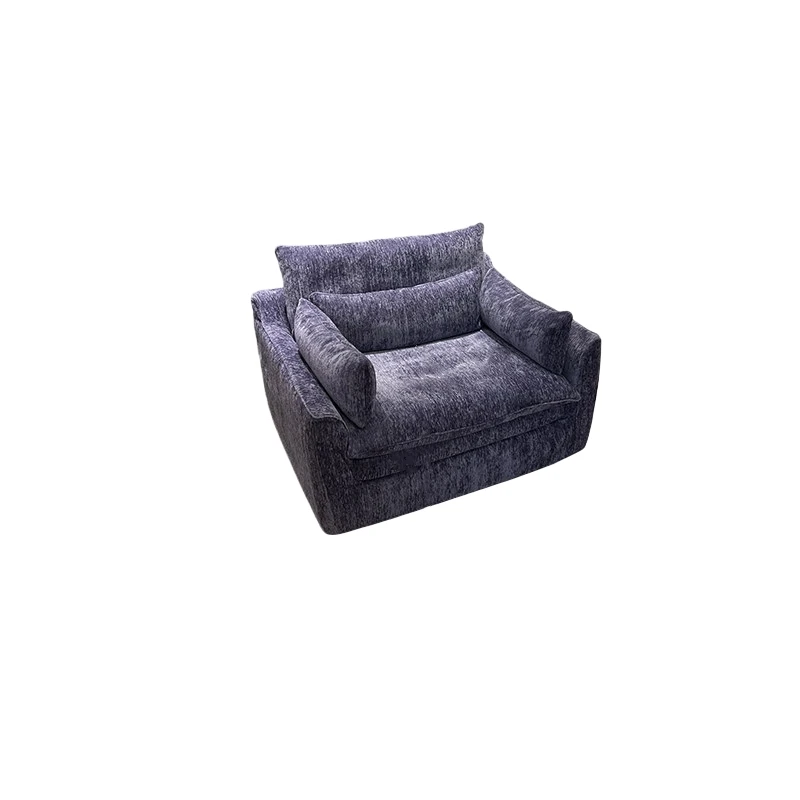 &c Cream French Retro Chenille Velvet Fully Disassembled Leisure Chair for Small Apartments