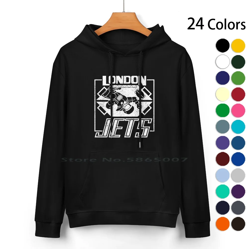 London Jets Distressed Logo Pure Cotton Hoodie Sweater 24 Colors Red Dwarf London Jets Tv Sci Fi Sf Comedy Zero G Lister Craig