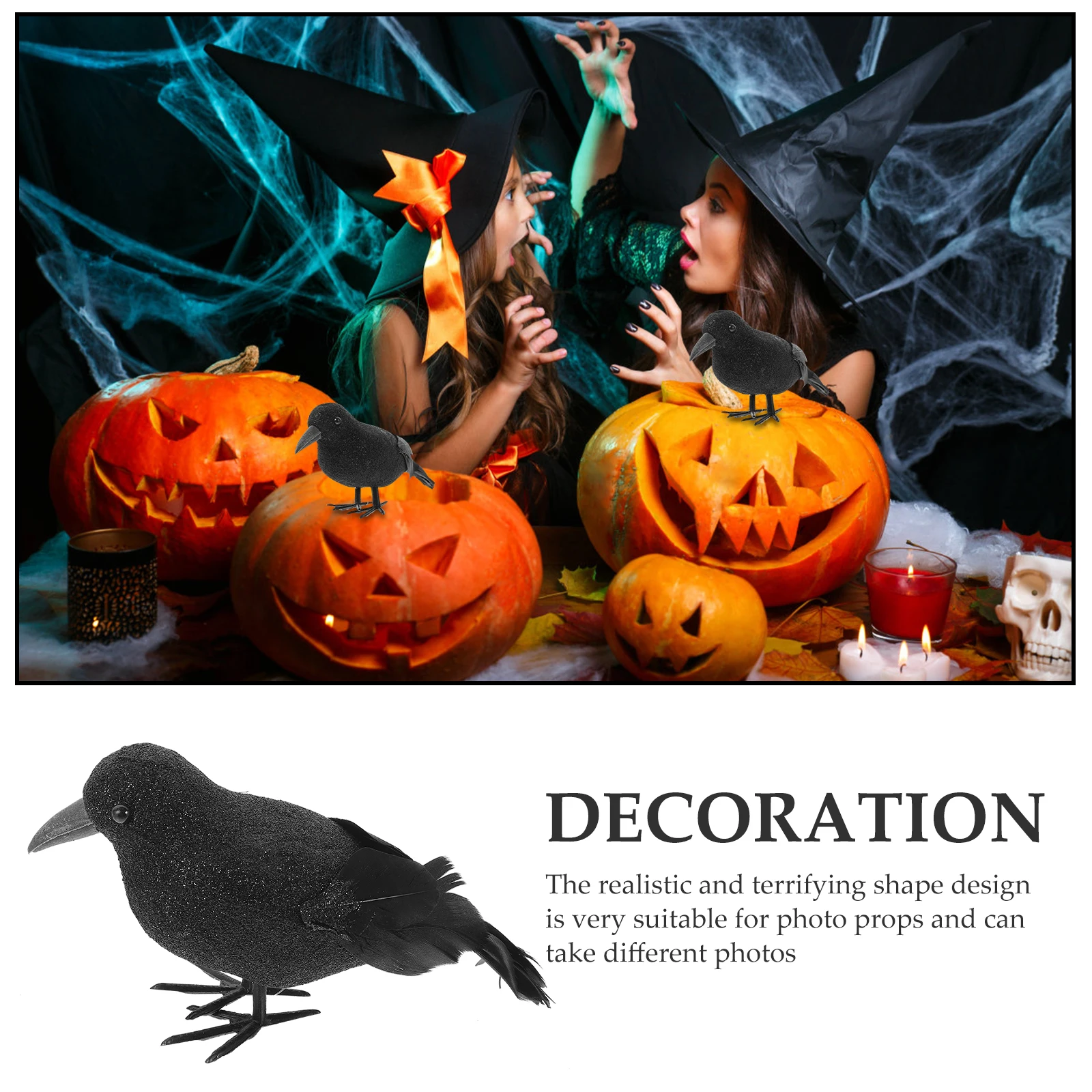 

Decoration Simulation Crow Mini Realistic Halloween Supplies Figurine Decorations
