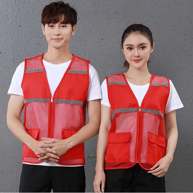 Volunteer Vests Volunteers Mesh Breathable Advertising Shirts Horse Clips Road Administration Traffic Reflective Vests