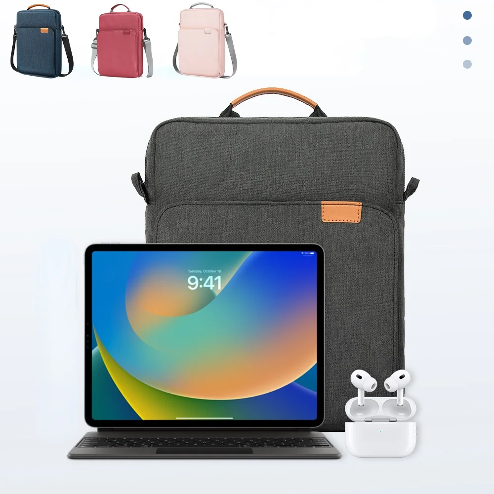 Shoulder Sleeve Bag For IPad air 4/5 10.9 pro 12.9 Galaxy Tab S9+ S8 plus S7 Fe 12.4 A8 10.5 Laptop Pouch Handbag Birefcase