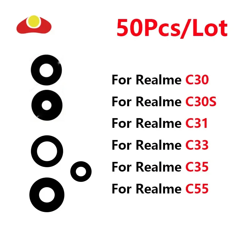 

50PCS Original For Realme C55 C30 C30S C31 C33 C35 Rear Back Camera Glass Lens with Sticker Repair Parts