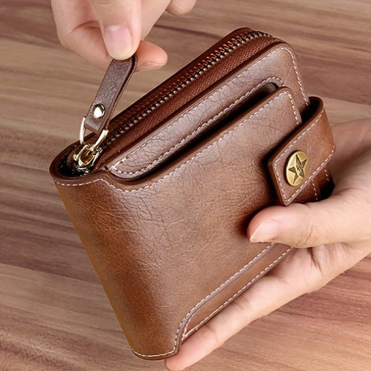 1pc Herren modische Baum muster Reiß verschluss Schnalle, pu Kreditkarten karten halter, kleine Reiß