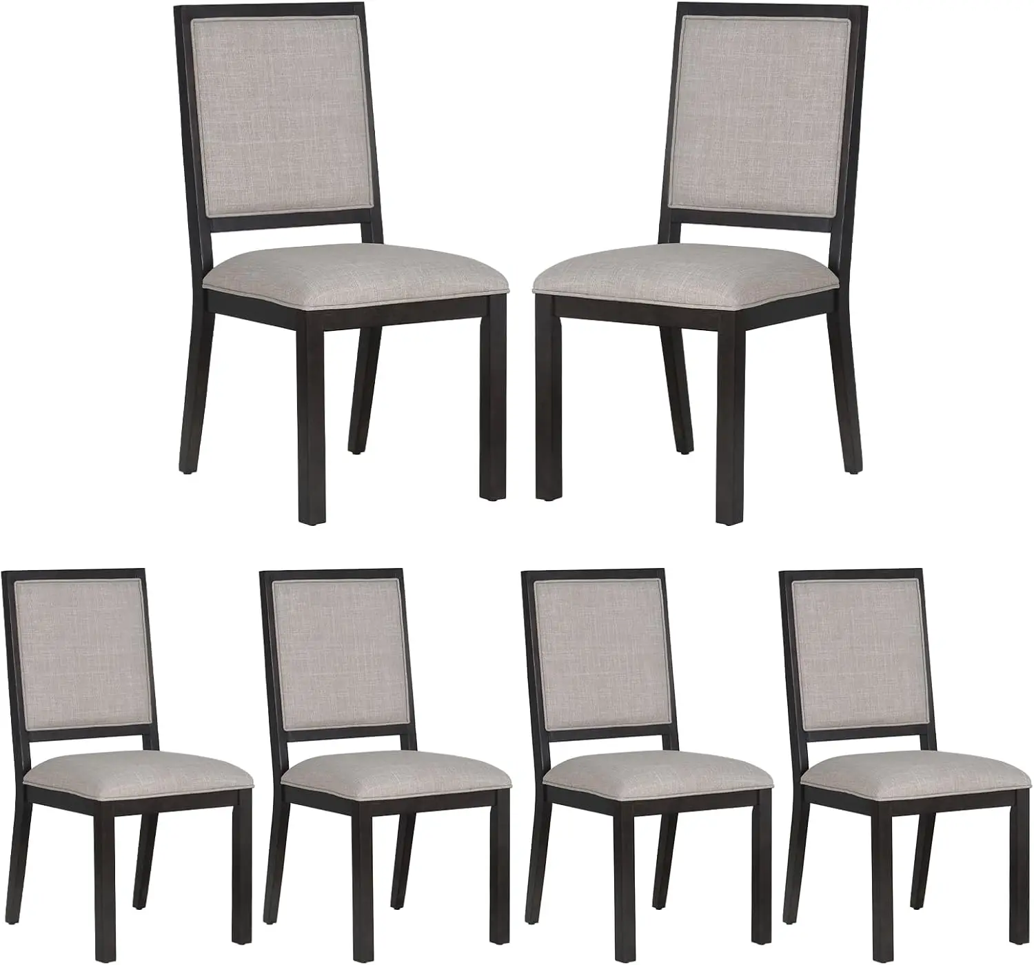 

Набор деревянных обеденных стульев из 6 шт., современные мягкие кухонные стулья среднего размера, тканевый обеденный стул H с ба для кухни