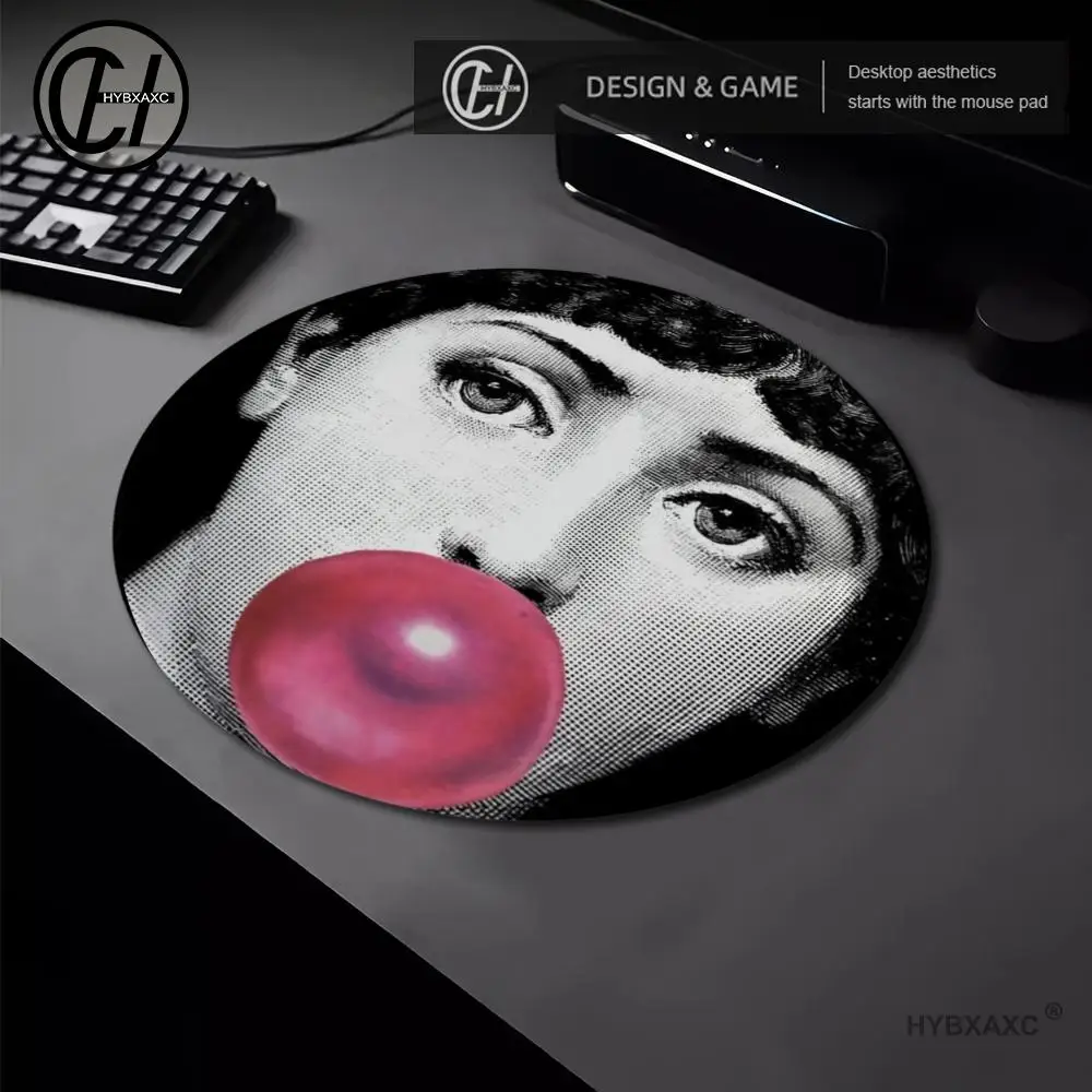 

Face Art P-Piero F-Fornasetti Mouse Pad Non-slip Rubber Base Comfortable Durable 22x22cm Table Mat for Gamers Office Pads