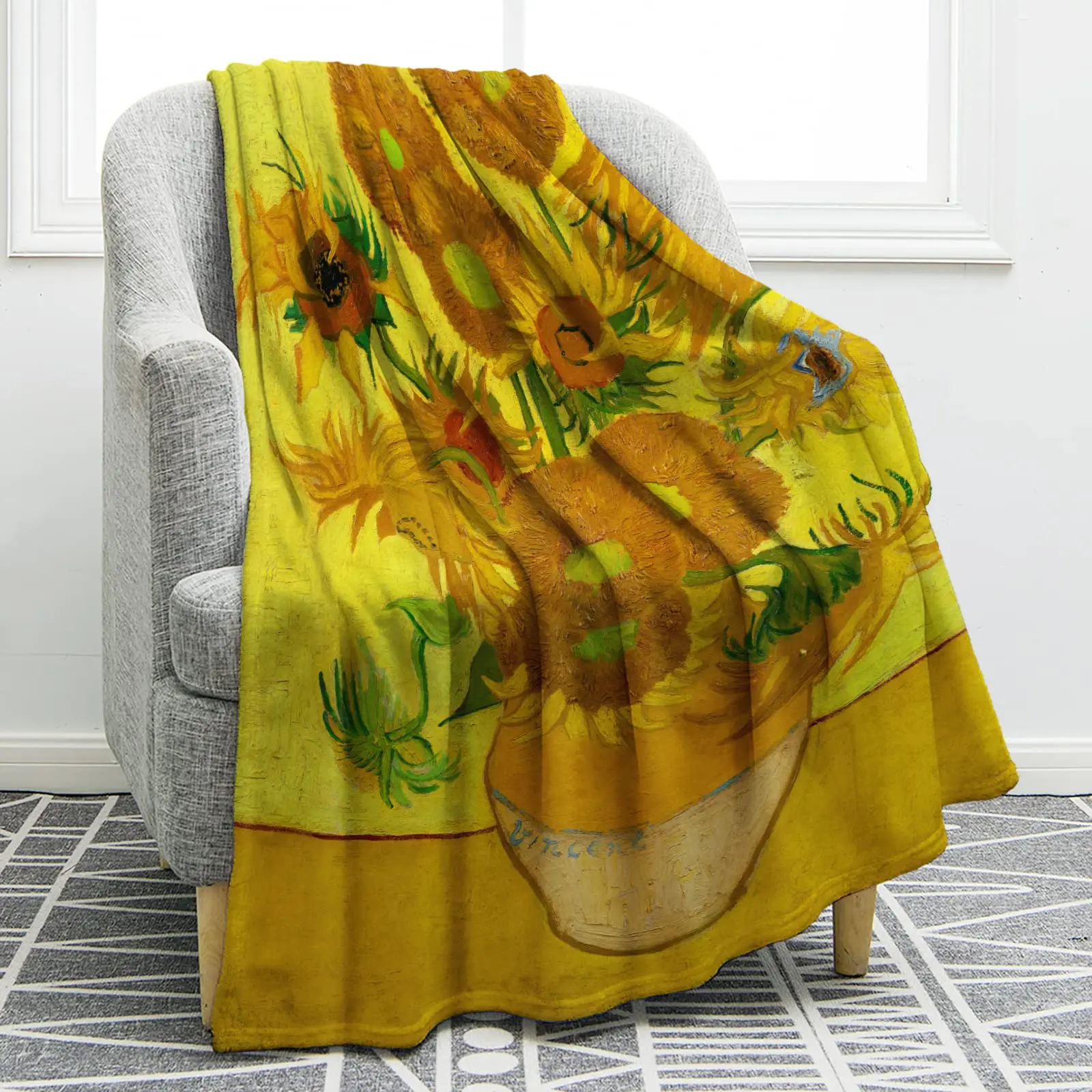 All Season Blanket Cozy Soft Throw Blanket Printed Bedspread Sofa Blanket For Bed Couch Travel Office Nap Warm Quilt