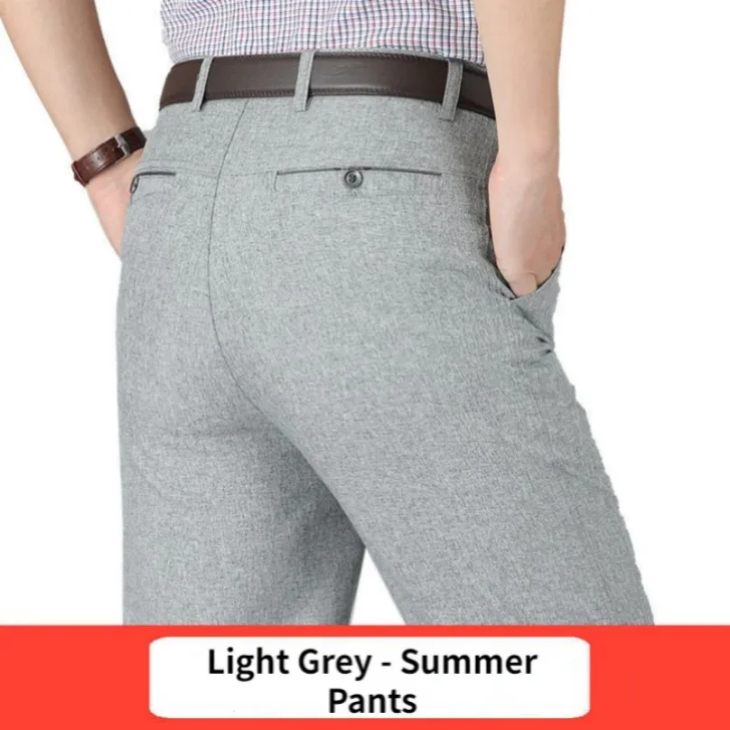 

Summer Thin Suit Pants Men's Straight Casual Classic Business Autumn Thick Stretch Trousers Fashion Male Brand Clothes KOACUS