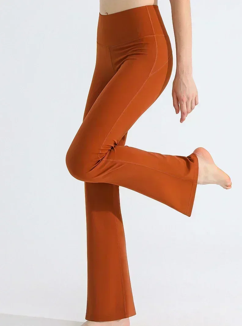 Limone Donna Groove Pantaloni svasati a vita ultra alta Pantaloni da yoga fitness Elasticità Leggings da allenamento Palestra da corsa Pantaloni a gamba larga