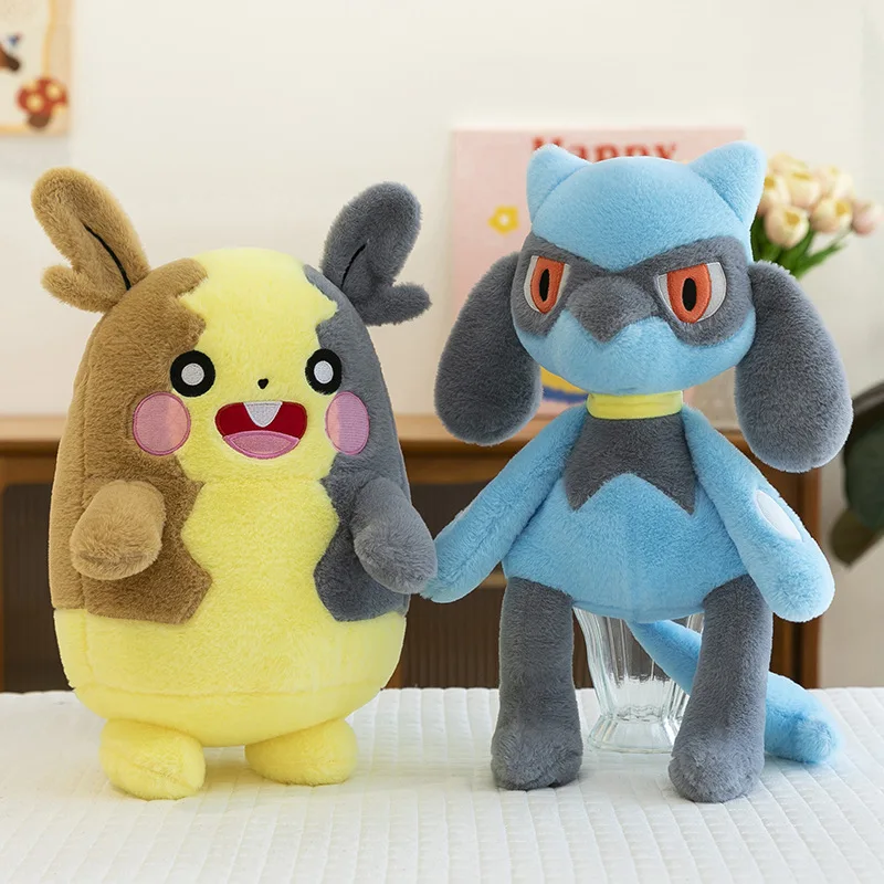 Pokemon Riolu Morpeko Lucario juguetes de peluche 40-80cm almohada Kawaii regalos de Navidad rellenos para niños Pokémon Anime muñecos de peluche