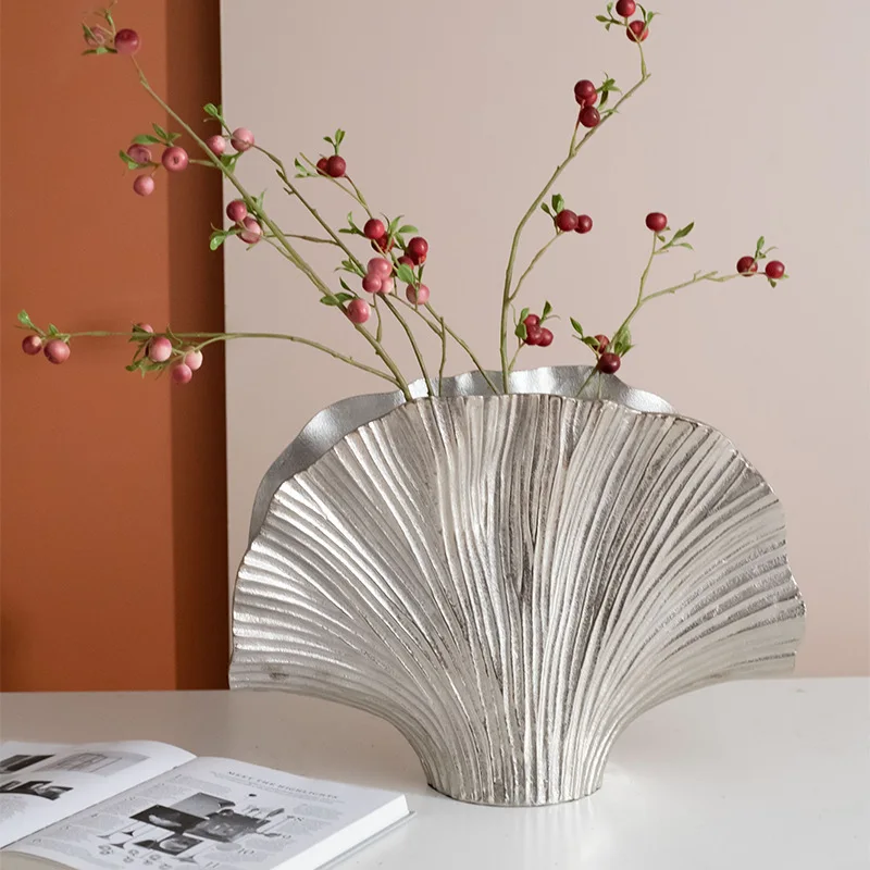 

Modern light luxury ginkgo biloba leaf shape flower ware living room bedroom creative home decoration ornament