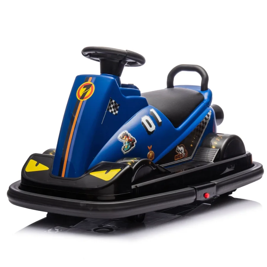 12-V-Ride-On-Motor-Stoßstangen-Auto-Integratiesystem, um 360 Grad drehen, statt Kollisionstrigger, Soundeffekte und Lichter Fourwhe