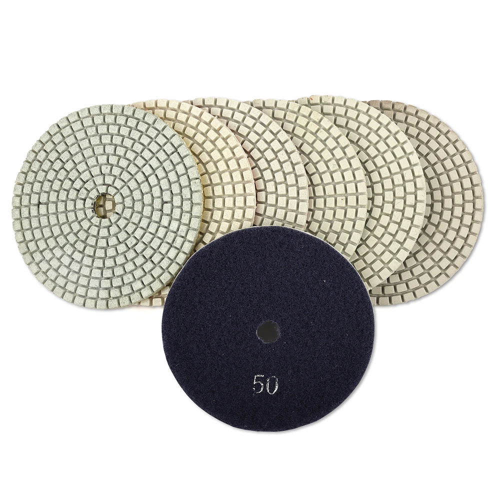 Flexible Diamond Polishing Pads 100mm 7-steps Diamond Sanding Wheel for Polishing/Refurbishing Marble Granite artificial stone