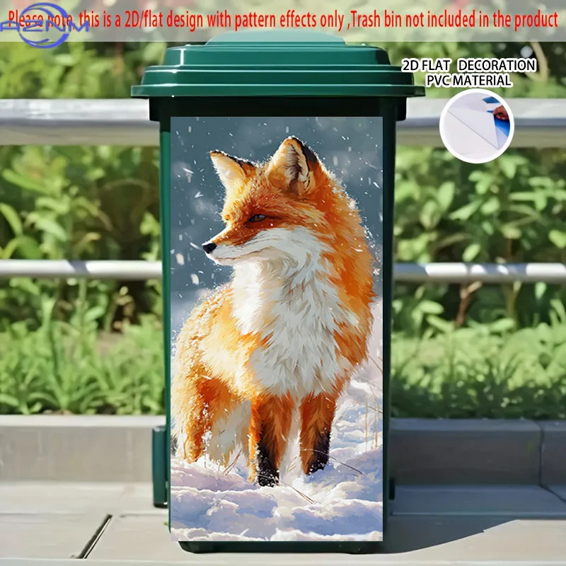 2D Flat Printing 1pc 2D Pattern Printed Kitchen Trash Can Sticker xcm 