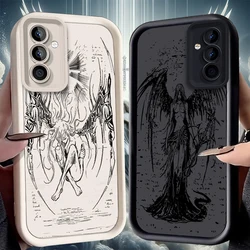 Retro Punk Angel Case for Samsung Galaxy S24 S23 Ultra S22 S21 Plus S20 FE A54 A53 A52 A52S A51 A50 A50S A34 A33 A32 4G 5G Cover