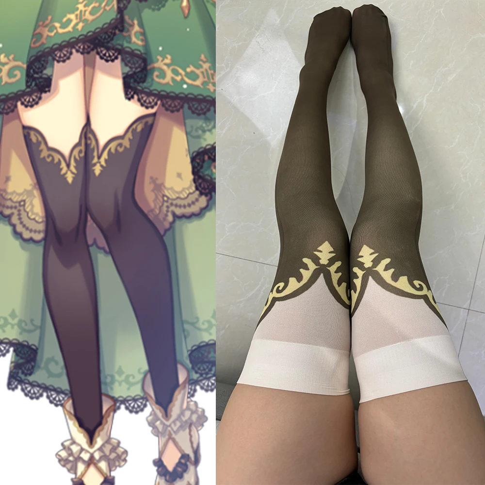

Two-dimensional hot-selling anime stockings ladies black white color matching thigh socks suitable for daily collocation cosplay