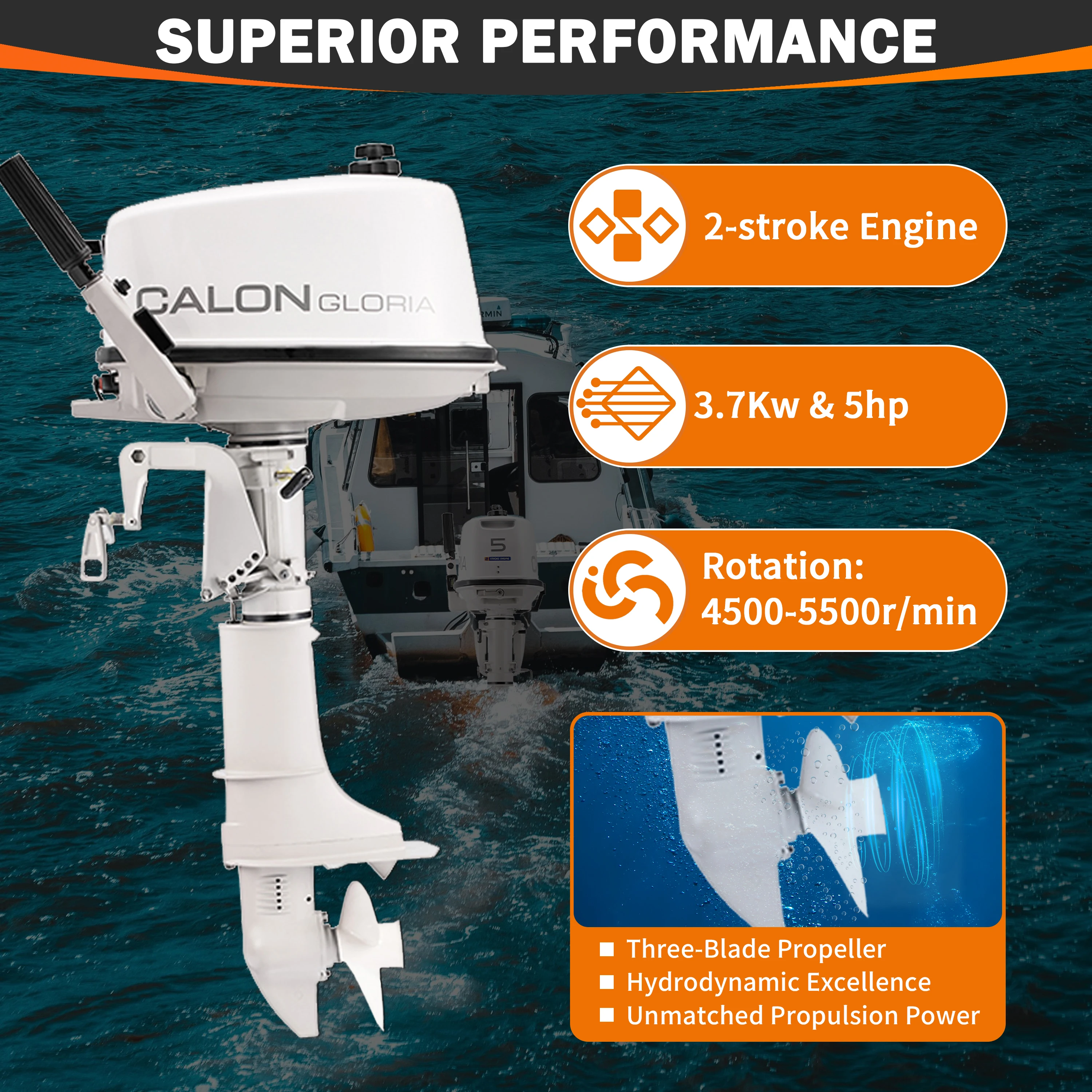 محرك خارجي كالون بقوة 5 حصان ث - مراجعة Fishing Boat Outboard Motor وسعره