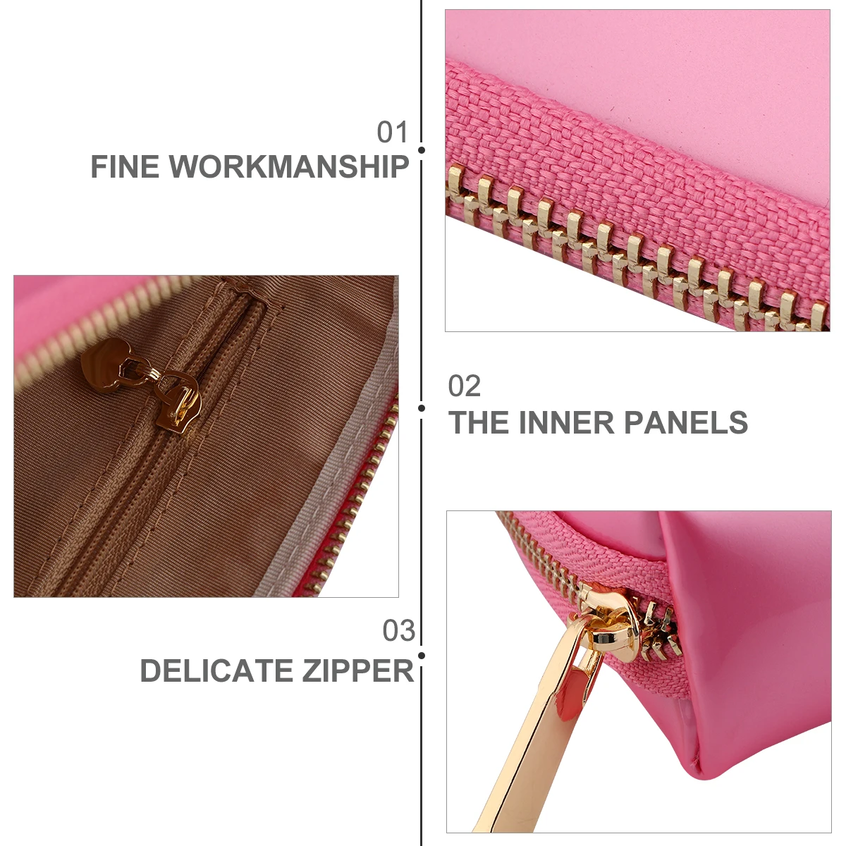 

1pc Pvc Shell Makeup Travel Organizer Zipper Design Compact Lightweight For Women Girls Toiletry Bag Portable