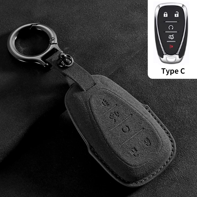 

Suder Leather Car Key Case Cover for Chevrolet Malibu Camaro Cruze Traverse Spark Equinox Sonic Volt 3 4 5 Button Protect Shell