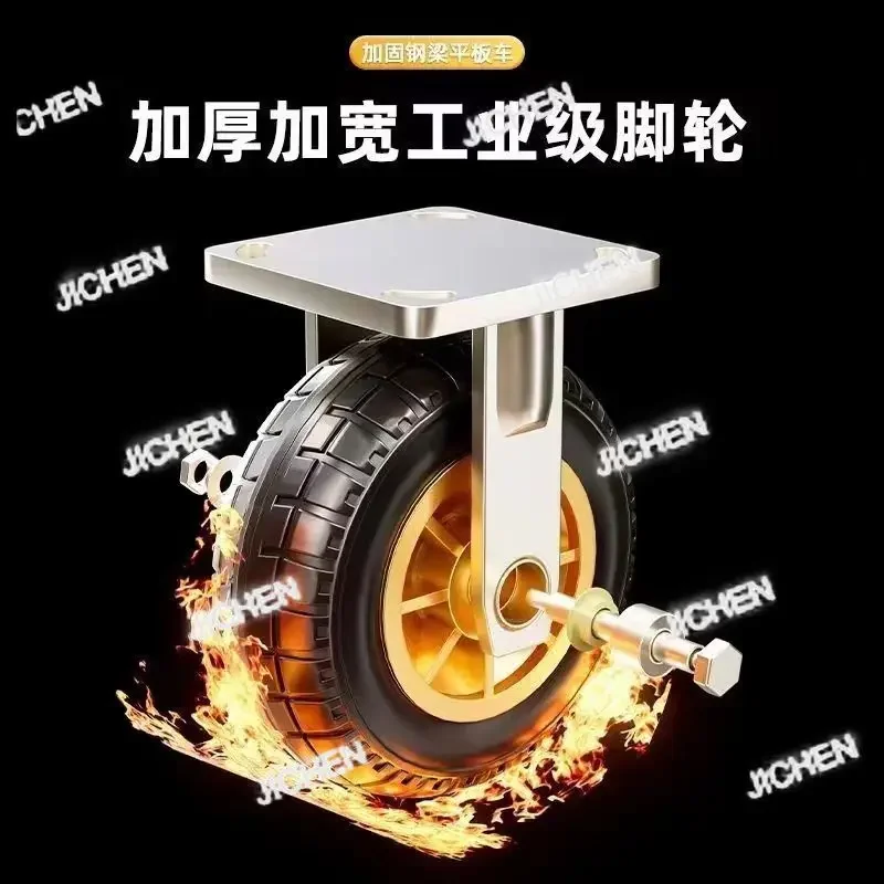 

ZQT Trolley Pulling Goods Trolley Truck Flatbed Truck Portable Folding Silent Home Pulling Cart Four Wheels