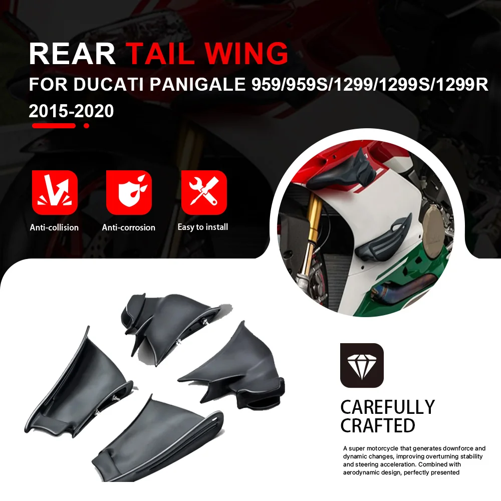 

For DUCATI PANIGALE 959 959S 1299 1299S 1299R 2015-2020 Motorcycle Front Aerodynamic Side Winglet Spoiler Fairing Fixed Wing
