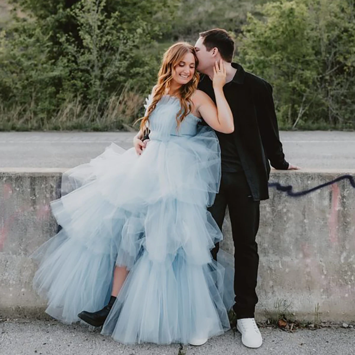 Alta fenda em camadas tule tutu princesa aniversário senoir vestido de festa personalizado sem alças sólido plissado malha comprimento total vestidos de baile