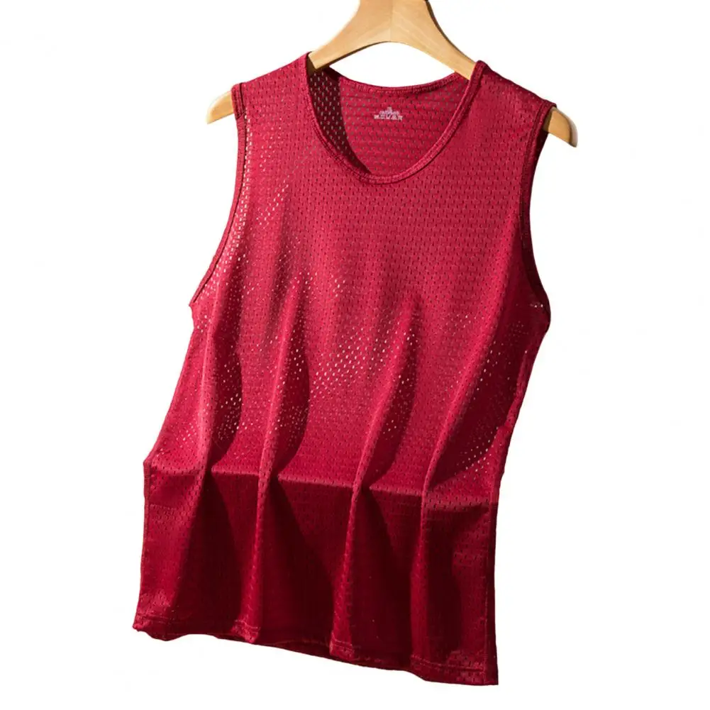 Cool Sport Tank Top Sweat Absorption Round Neck Quick Dry Loose Men Sport Vest  Men Sport Vest Exercise