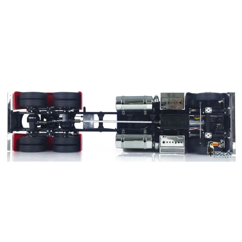 รถบรรทุกของเล่นบังคับวิทยุ 56344 1/14 RC แบบ 6x4 พร้อมระบบเสียงจำลอง แสงไฟ และระบบควัน