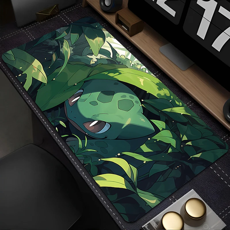 

Green Desk Mat Anime B-bulbasaurs Laptop Mousepad Gamer Keyboard Rug PC Cabinet Rubber Kawaii Carpet Office Extended Mouse Pad