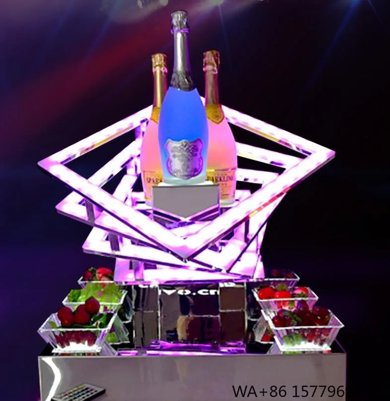 Champagne Nightclub Bar VIP Bottle Presenter with Custom LED Sign Rechargeable Glorifier Display Presenter