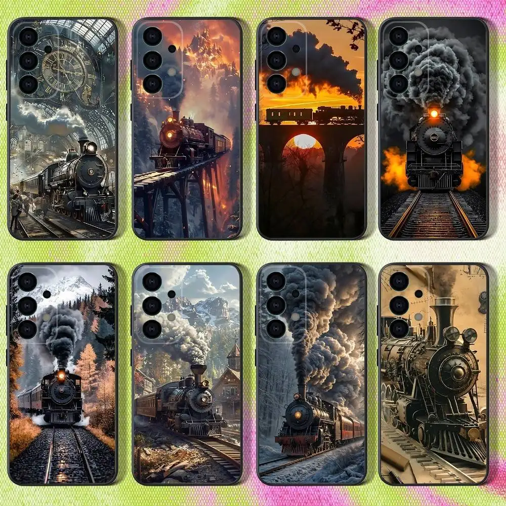 

Classic Steam Train Phone Case For Samsung S25,S24,S21,S22,S23,S30,Ultra,S20,Plus,Fe,Lite,Note,10,9,5G Black Cover