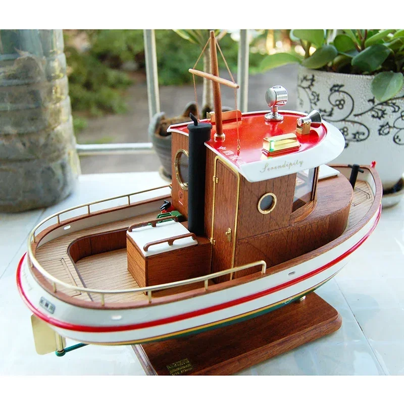 1/12 Modeling Kit Yacht Cute Tug M2 273mm Wooden Boat Model DIY Assembly Kit Non-Finished