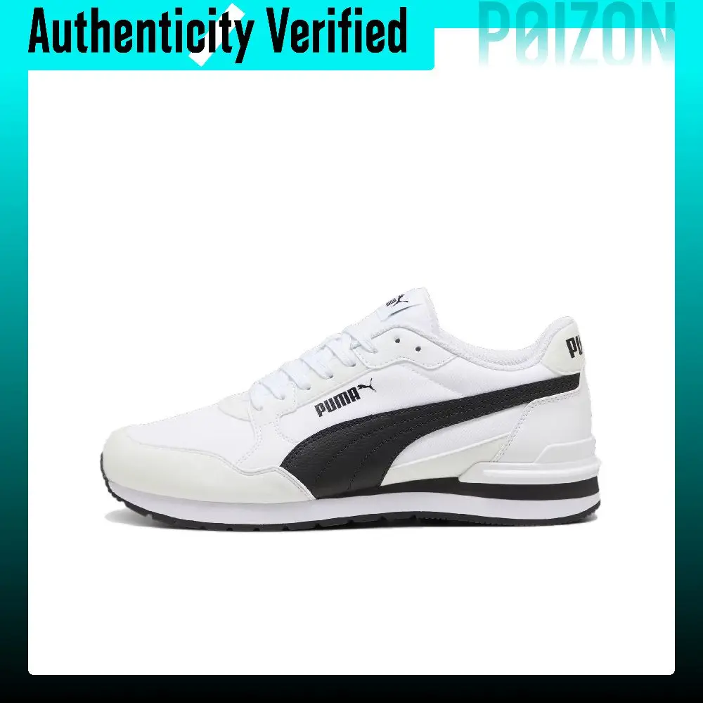 PUMA St Runner Abrasion Resistant Low top Casual Shoes Unisex Black White 399069-02