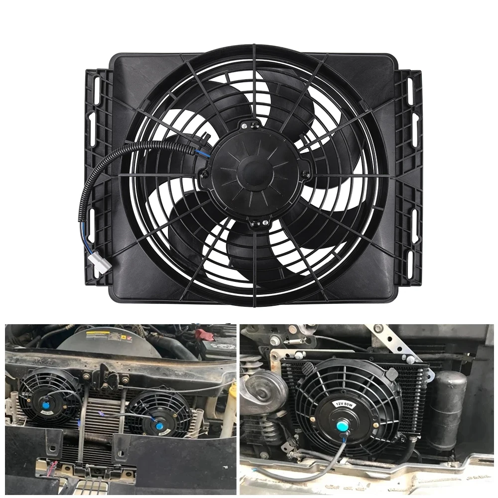 

High-Efficiency Universal 12V/24V Electric Radiator Condenser Fan - Durable for Car, Truck, Tractor A/C Cooling
