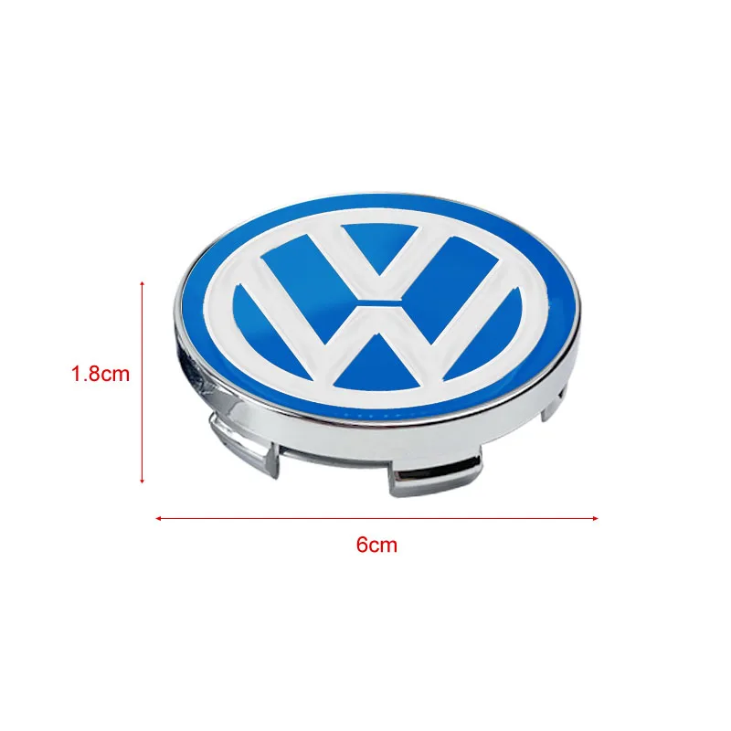 4Pcs Car Emblem Wheel Hub Center Stickers Accessories For VW GTI MK7 MK6 MK5 Ibiza Leon FR 2 Altea Aztec Golf-4 5 6 7 Passat view 3
