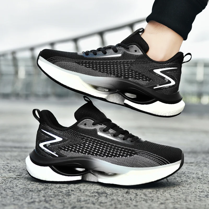 Men Running Shoes Mesh Comfortable Flat Cushioning Training Jogging Shoes Sports Tennis Trendy Luxury Design Sneakers for Men