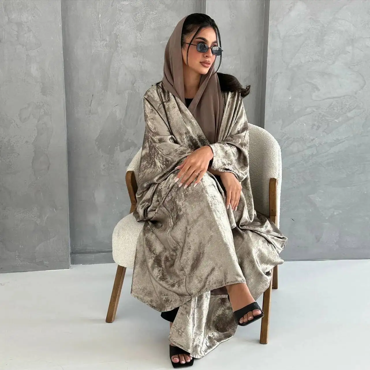 

Mq142 Modest Women's Fashion Robe Dubai Large Cardigan Abaya Muslim Long Dress Robe Abaya Ramadan Dubai Luxury Islam Elegant