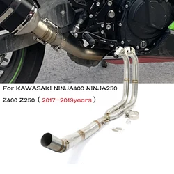 Full System Motorcycle Exhaust Full System Front Link Pipe For Kawasaki Ninja 400 Z400 Ninja400 EX400 2017 2018-2023