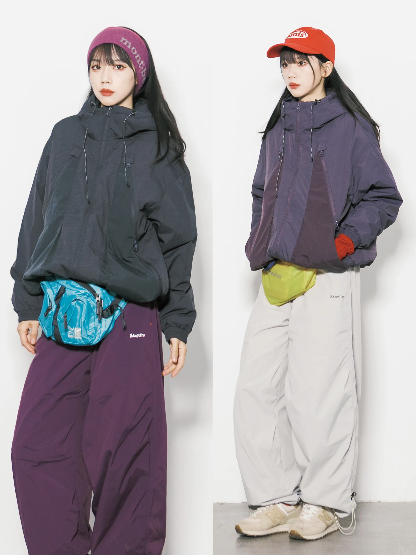 

Уличная серия RB Mountain, пуховое пальто с капюшоном, свободная посадка, рабочая одежда цвета Blo, водонепроницаемое теплое пальто для женщин