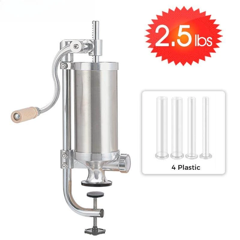 2.5-pound Stainless Steel Manual Sausage Filling Machine, Home Sausage Making Machine, Vertical Sausage Filling Device