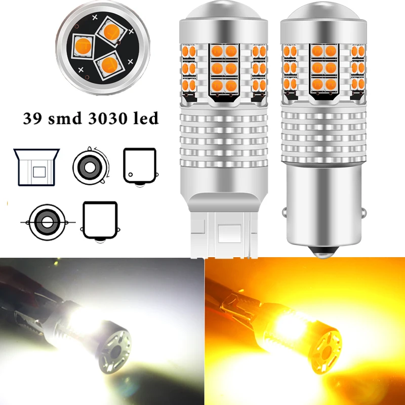 

1pcs 1156 BA15S P21W BAU15S PY21W 7440 W21W P21/5W LED Bulbs 39smd Daytime Lamp Reverse Turn Signal Light White Red Amber 12v