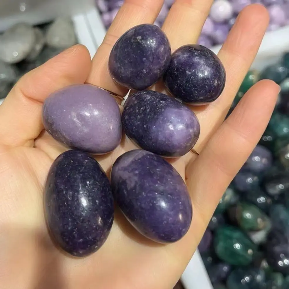 Natural Purple mica stone Round Quartz Gravel Crystals Specime Healing Tumbled Stone Reiki Gemstones Home Aquarium Decoration