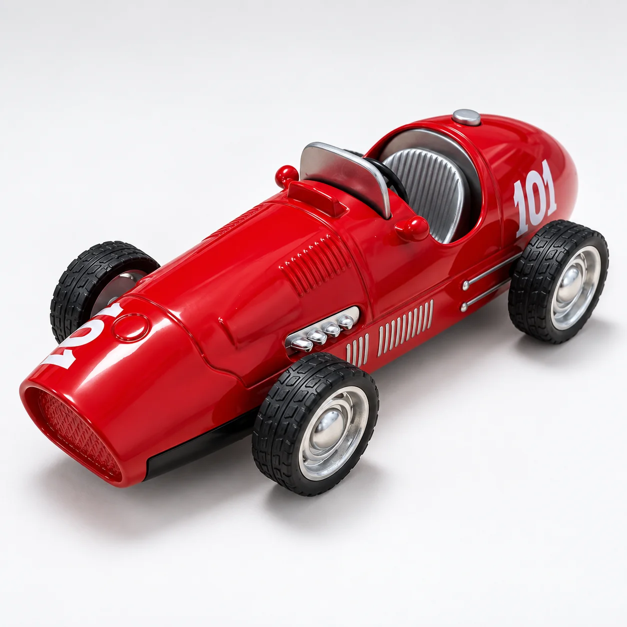 (Corrugated Box) 1/43 Scale, Classic Retro Racing Vehicle Style Toy Car, Powerful Spring Mechanism, Metal Casting