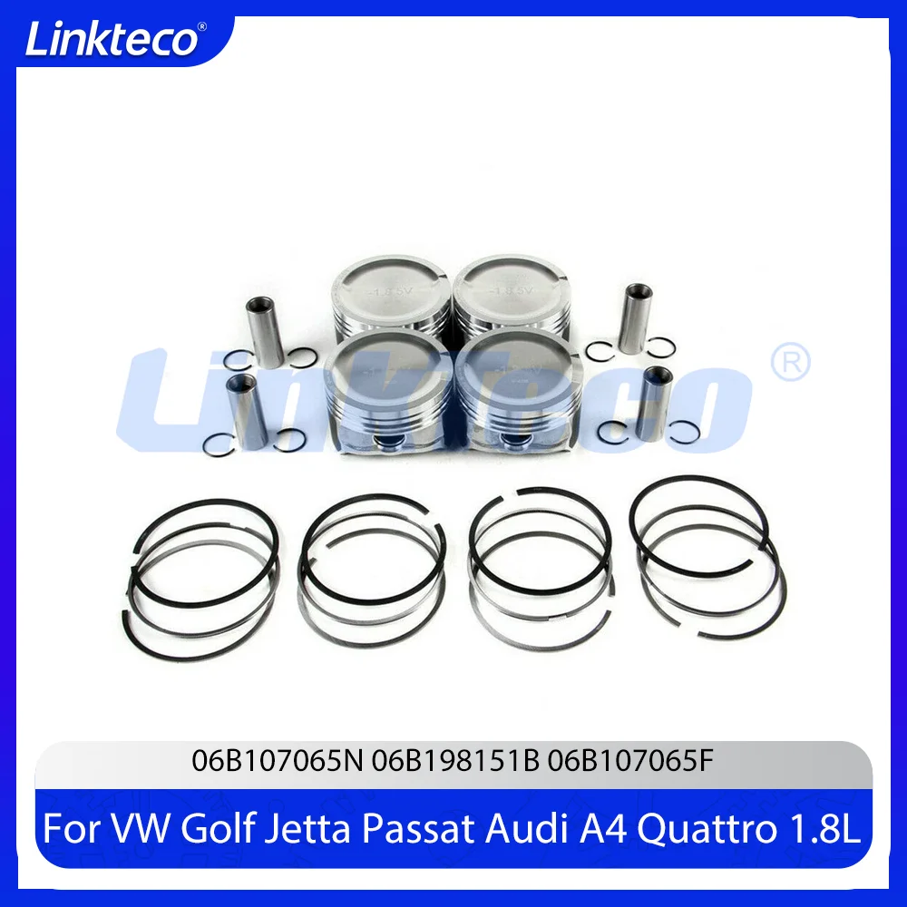 Kit de pistón de motor con anillos de pistón compatible con 1.8 AWT BBJ para VW BORA NEW BEETLE Golf Jetta Passat B5 Audi A4 Quattro A6 C5 99-06