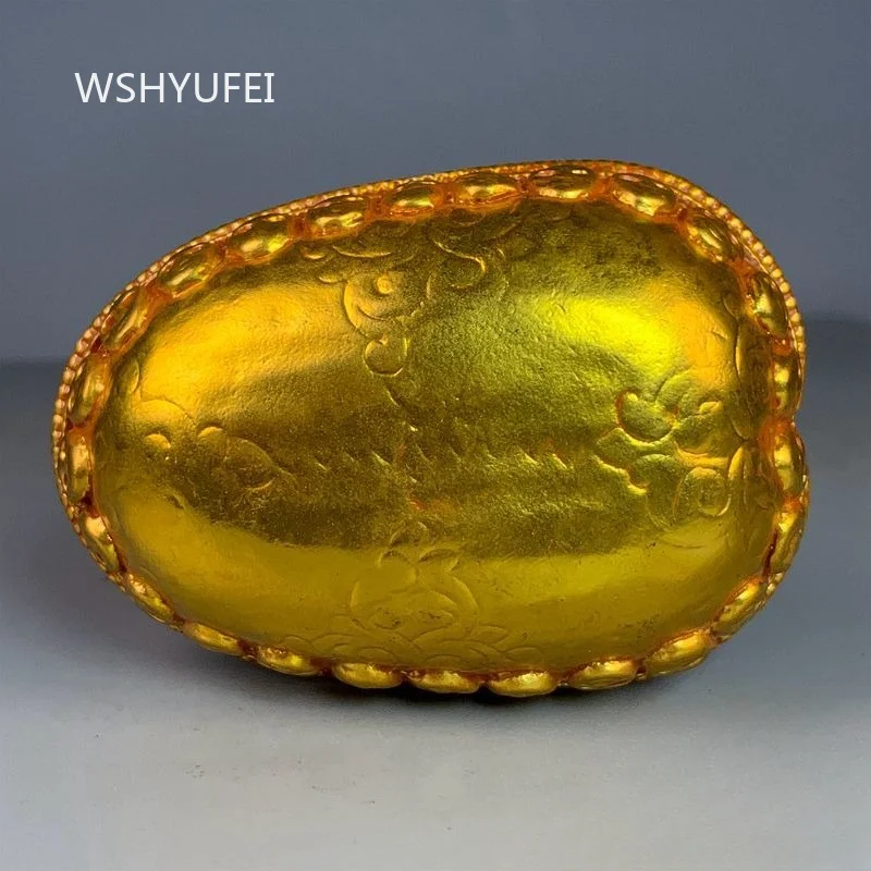 Gold Plated Offering Bowl with Relief Cherub Motif Design Buddhist Altar Water Bowl for Home Temple and Blessing Decor