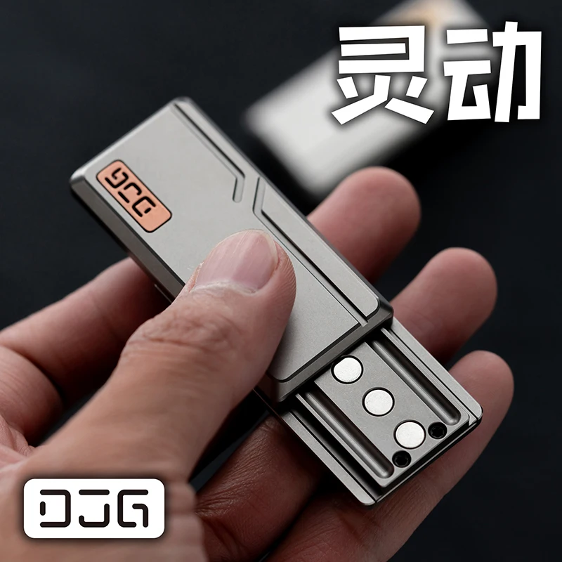 EDC Titanium Alloy Stainless Steel  Push Slider Mechanical Intensive EDC Decompression Toys