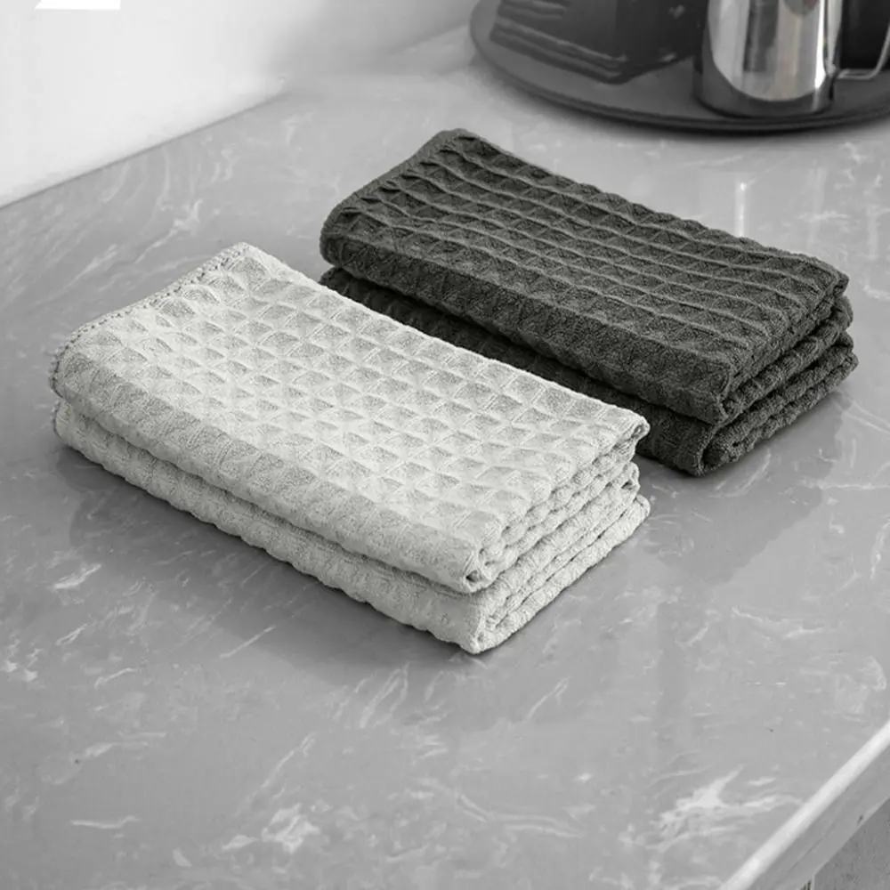 2Pcs 40x40cm Coffee Machine Cleaning Cloth Square Super Absorbent Cleaning Rag Soft Thickened Waffle Weave Dish Cloths House