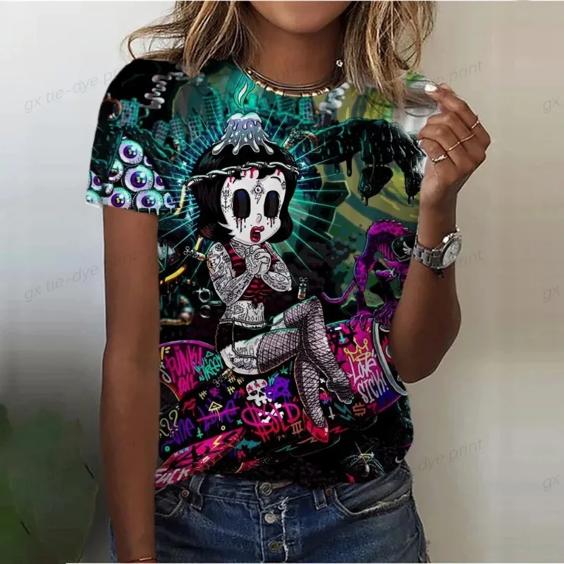 Mexico Ghost Día de Muertos Print Short Sleeve T shirt fashion Tee Oversized Tops Quick-Drying clothing trendy clothes vacation image 5