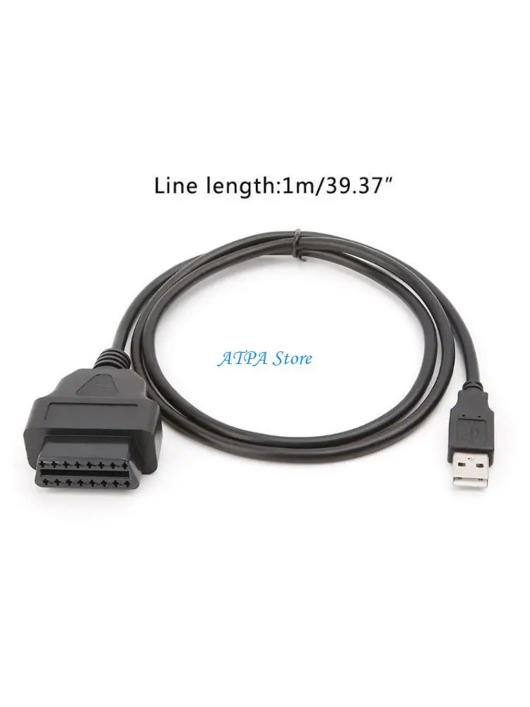 

U13C 16PIN OBD2 до USB -порта Адаптер Адаптер Адаптер Кабельный разъем Диагностический инструмент Диагностический инструмент